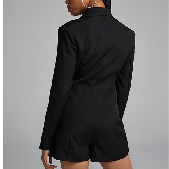 Black two button built-in shorts blazer dress NWT - Picture 2 of 13